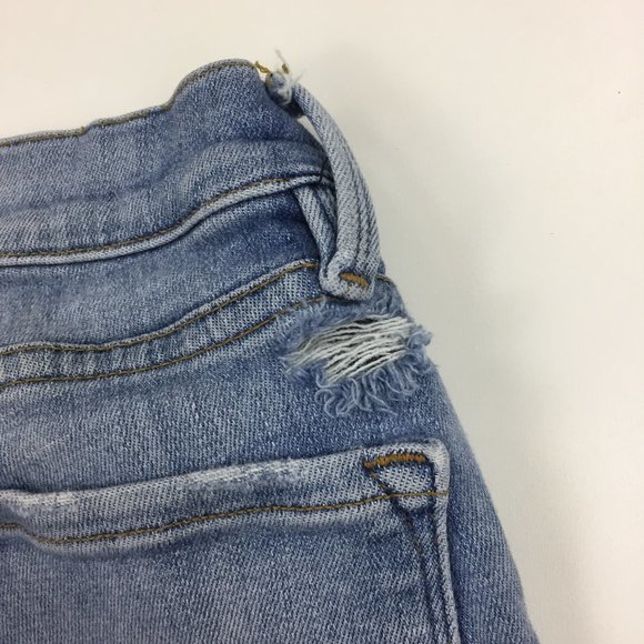 FRAME Le Skinny De Jeanne Westway Light Wash Raw Edge Step Hem Slim Fit Jeans - Picture 10 of 11